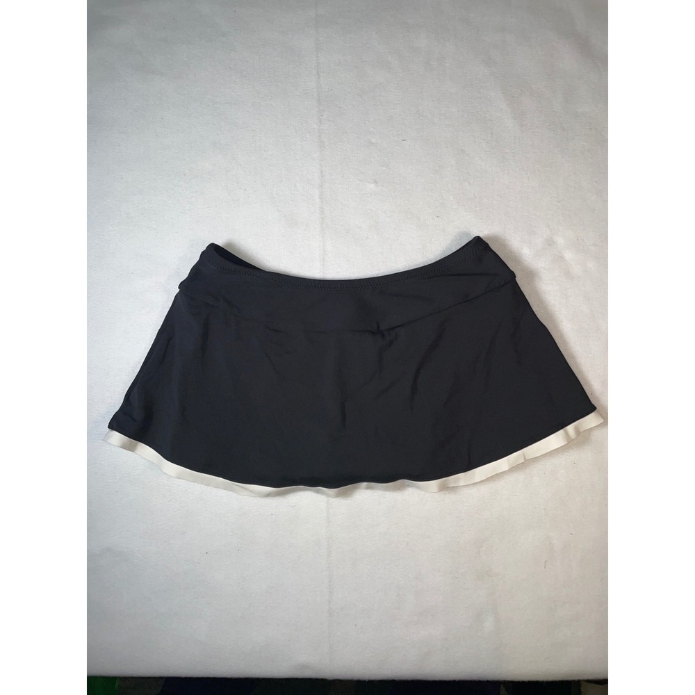 Robin Piccone Black Pleated Swim Skirt White Trim XS 254760 - Picture 6 of 7